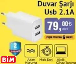 POLOSMART DUVAR ŞARJI USB 2.1A POLOSMART DUVAR ŞARJI USB 2.1A